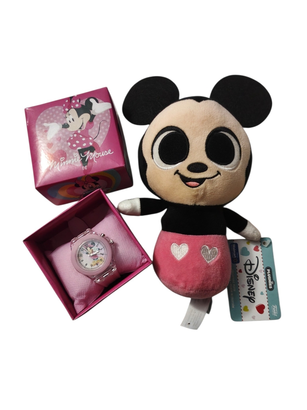 #179 Disney Minnie Mouse Pink Plush & Watch Gift Set